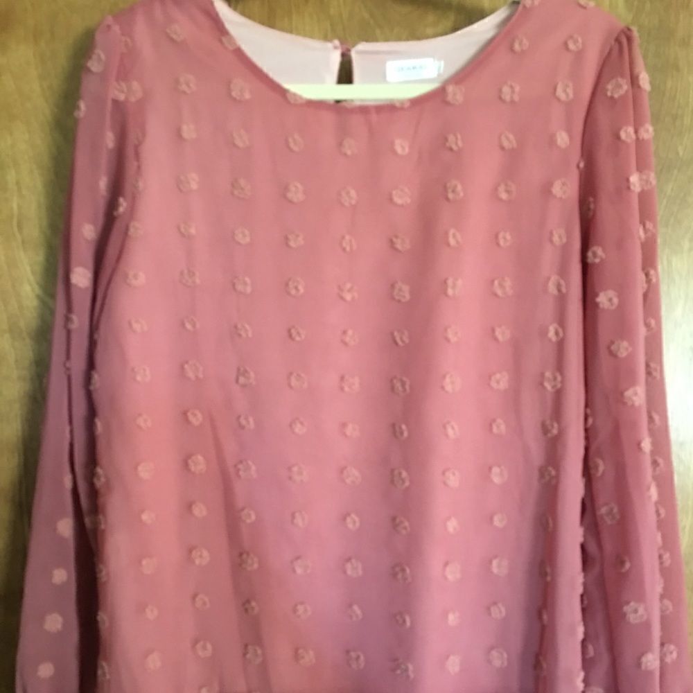 Qearal SZ Small Pink Long Sleeve Top Blouse